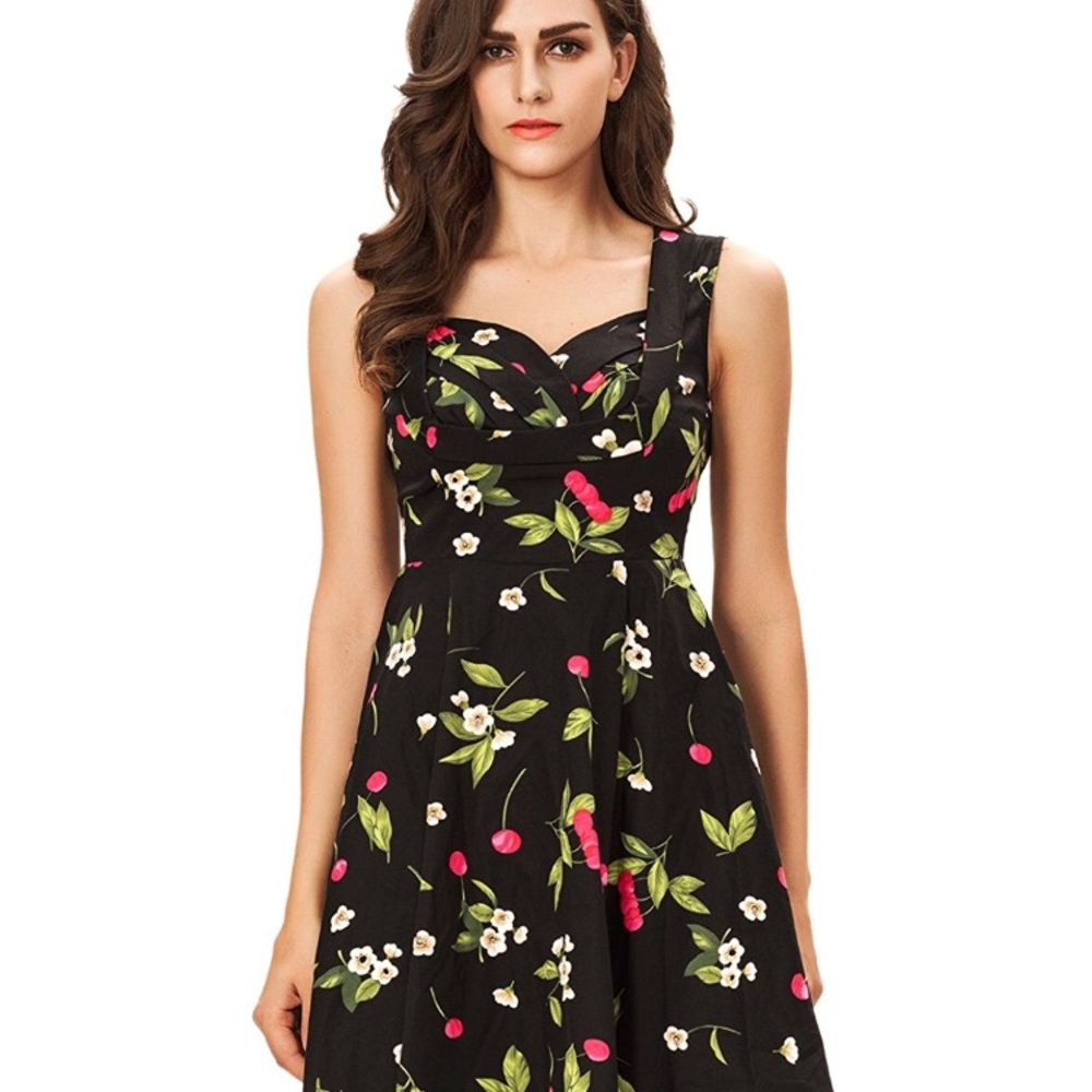 Cherry fit n flare dress